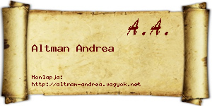 Altman Andrea névjegykártya