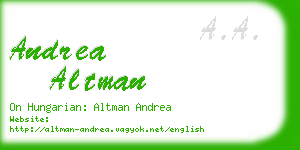 andrea altman business card